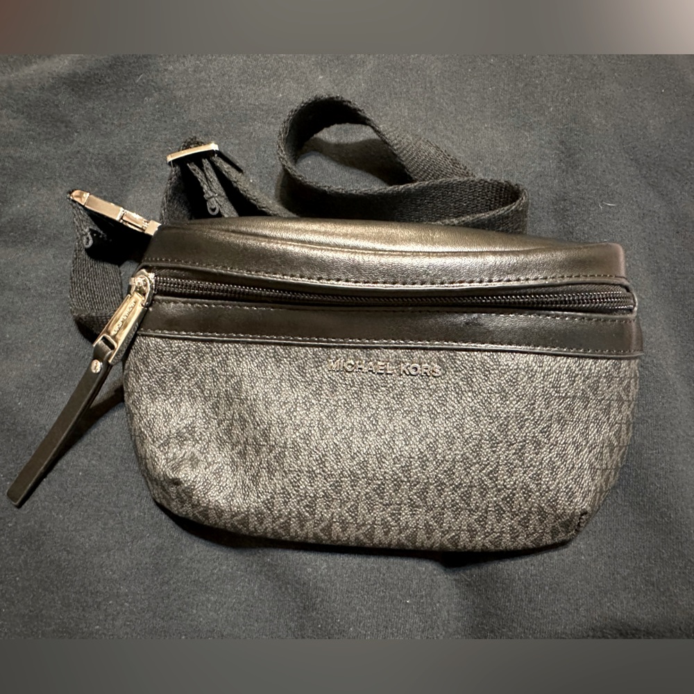 Michael Kors Black Leather Waist Bag